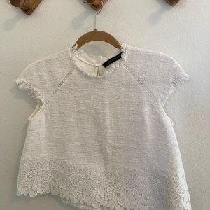 Zara Cropped blouse with cap sleeves